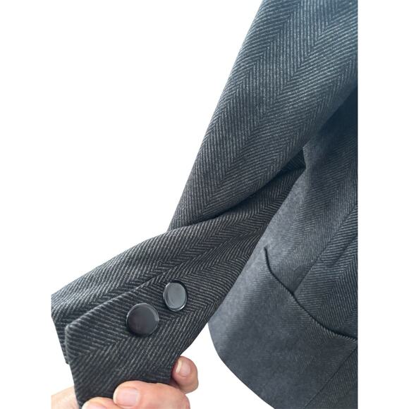 Sasson Women's Sz 6 Vintage Lined Herringbone Wool Blazer Old Money Suit Jacket - Picture 3 of 8
